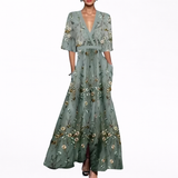 Valentina | Elegantna Maxi Haljina sa Dubokim Dekolteom