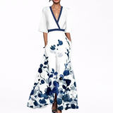 Valentina | Elegantna Maxi Haljina sa Dubokim Dekolteom
