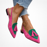 Nexoria - Elegantne Bicolor ženske mule sa modernim pomponima