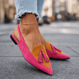 Nexoria - Elegantne Bicolor ženske mule sa modernim pomponima