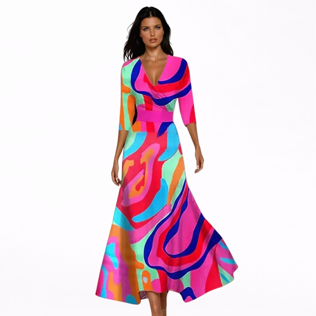 Emilia | Elegantna Maxi Haljina sa Cvećem