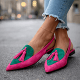 Nexoria - Elegantne Bicolor ženske mule sa modernim pomponima