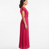 Seraphina | Elegantan Maxi Haljina sa Plisiranjem i Zavezanom Strukom