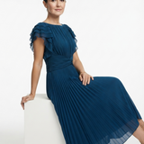 Seraphina | Elegantan Maxi Haljina sa Plisiranjem i Zavezanom Strukom