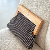 Zoey Tanak Stripe Drveni Okvir Clutch - Crna