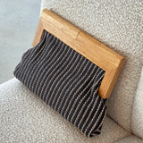 Zoey Tanak Stripe Drveni Okvir Clutch - Crna