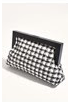 Zoey Boucle Torba sa drvenim okvirom - Crna/Bela