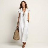 Josette | Haljina Maxi od Lna sa Ruffles
