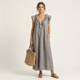 Josette | Haljina Maxi od Lna sa Ruffles