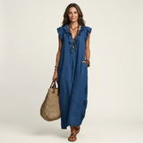 Josette | Haljina Maxi od Lna sa Ruffles