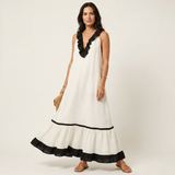 Mayline | Halter Maxi Haljina bez Rukava sa Volanima