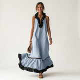 Mayline | Halter Maxi Haljina bez Rukava sa Volanima