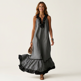 Mayline | Halter Maxi Haljina bez Rukava sa Volanima
