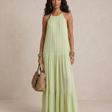 LIVIA | Maxi Haljina Boho Zelena Pistacija